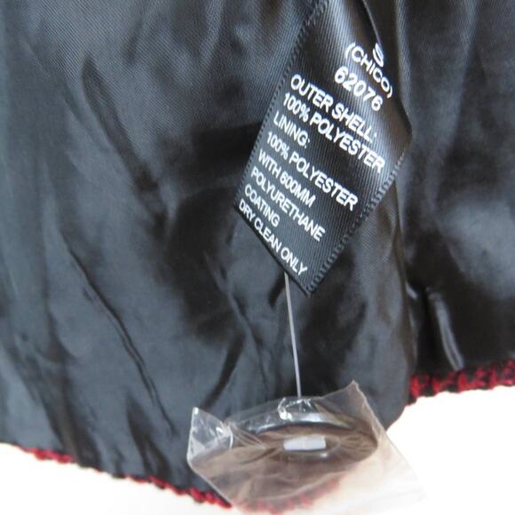 Ambiance Red Plaid Peacoat Jacket Twee Fitted Retro Puff Shoulder Coat Small - Picture 6 of 6